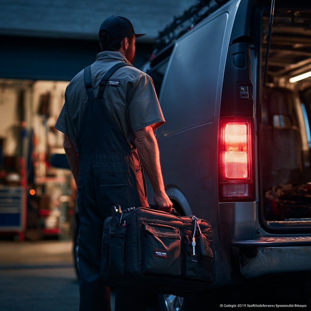 Mobile mechanic working on a car in Calgary